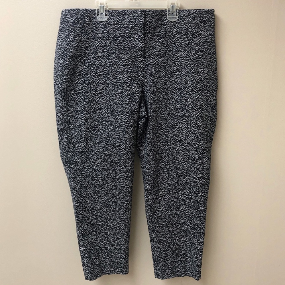 TALBOTS CHATHAM Black White ANKLE PANT SIZE 18WP Stretch Plus Office Work Comfy